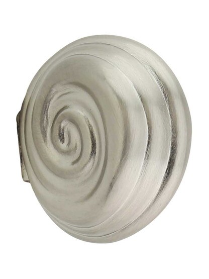 Lille Palm-Leaf Cabinet Knob - 1 1/4 inch Length in Satin Nickel.